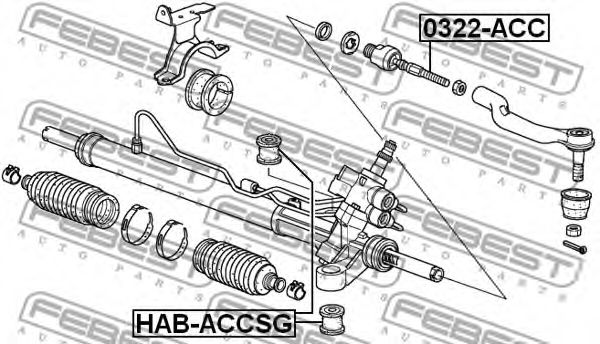 Сайлентблок рулевого механизма FEBEST HAB-ACCSG - Фото 1