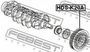 Шкив коленвала FEBEST HDS-K20A - Фото 1