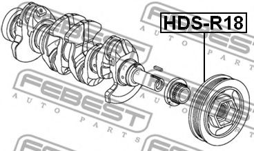 Шкив коленвала FEBEST HDS-R18 - Фото 1