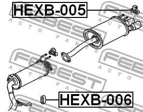 Монтажный комплект, система выпуска FEBEST HEXB-006 - Фото 1