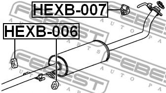 Монтажный комплект, система выпуска FEBEST HEXB-007 - Фото 1