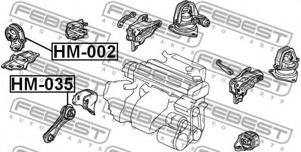 Подушка двигателя FEBEST HM-002 - Фото 1