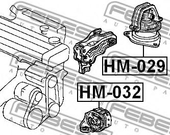 Подушка двигателя FEBEST HM-032 - Фото 1