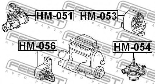 Подушка двигуна FEBEST HM-054 - Фото 1