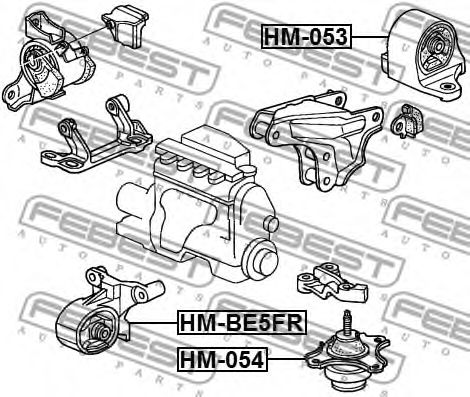 Подушка двигателя FEBEST HM-BE5FR - Фото 1