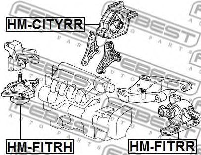 Подушка двигателя FEBEST HM-CITYRR - Фото 1