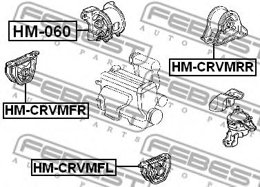 Подушка двигателя FEBEST HM-CRVMFR - Фото 1