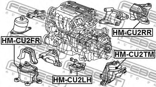 Подушка двигателя FEBEST HM-CU2RR - Фото 1