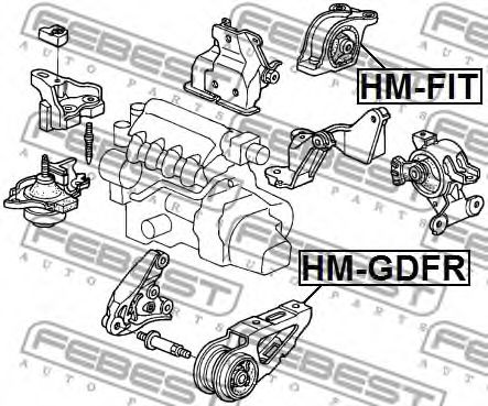 Подушка двигателя FEBEST HM-GDFR - Фото 1