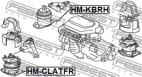 Подушка двигателя FEBEST HM-KBRH - Фото 1
