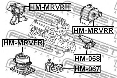 Подушка двигателя FEBEST HM-MRVFR - Фото 1