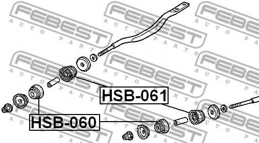 Сайлентблок важеля FEBEST HSB-060 - Фото 1