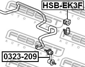 Опора, стабилизатор FEBEST HSB-EK3F - Фото 1