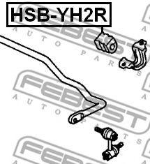 Опора, стабілізатор FEBEST HSB-YH2R - Фото 1
