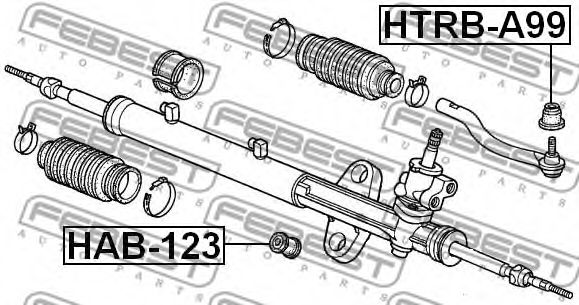 Ремкомплект, наконечник поперечной рулевой тяги FEBEST HTRB-A99 - Фото 1