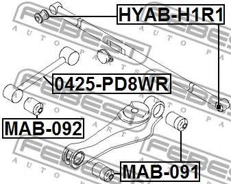 Сайлентблок важеля FEBEST HYAB-H1R1 - Фото 1