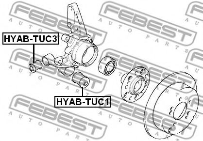 Втулка, важіль колісної підвіски FEBEST HYAB-TUC3 - Фото 1