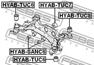 Втулка, балка моста FEBEST HYAB-TUC8 - Фото 1