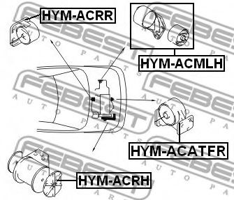 Подушка двигателя FEBEST HYM-ACATFR - Фото 1