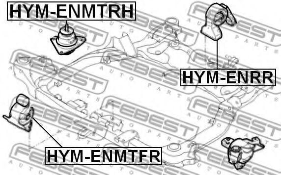 Подушка двигателя FEBEST HYM-ENMTRH - Фото 1