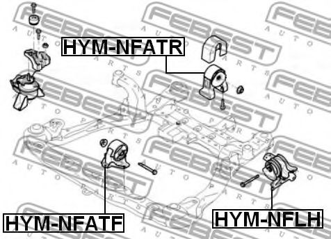 Подушка двигателя FEBEST HYM-NFLH - Фото 1