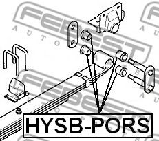 Втулка, листова ресора FEBEST HYSB-PORS - Фото 1