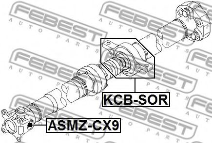 Подвесной подшипник карданного вала FEBEST KCB-SOR - Фото 1