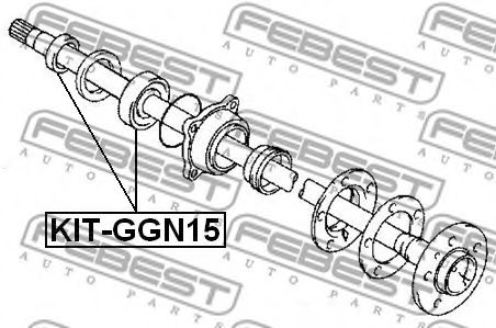 Подшипник приводного вала FEBEST KIT-GGN15 - Фото 1