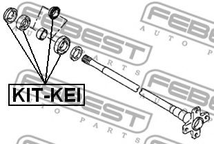Подшипник приводного вала FEBEST KIT-KEI - Фото 1