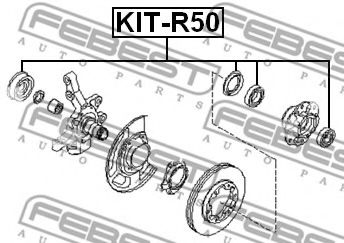Подшипник приводного вала FEBEST KIT-R50 - Фото 1