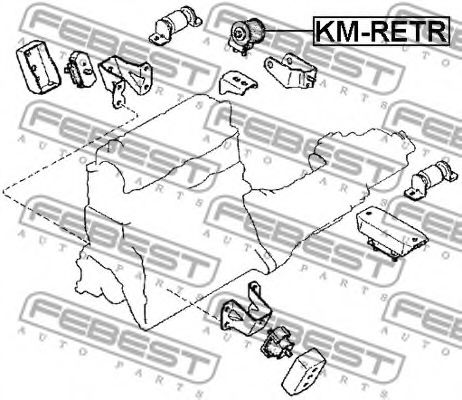 Подушка двигателя FEBEST KM-RETR - Фото 1