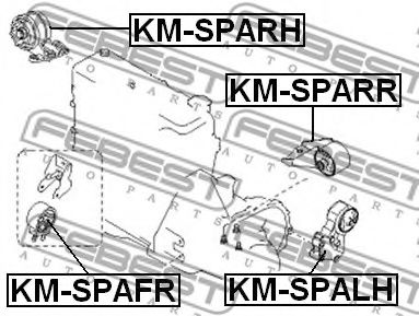 Подушка двигателя FEBEST KM-SPARH - Фото 1