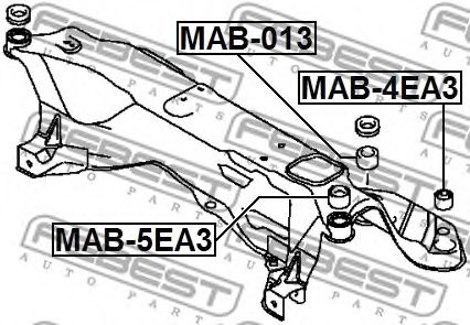 Втулка, балка моста FEBEST MAB-5EA3 - Фото 1