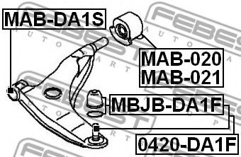 Сайлентблок рычага FEBEST MAB-DA1S - Фото 1