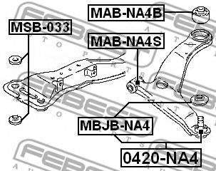 Ремкомплект шаровых опор FEBEST MBJB-NA4 - Фото 1