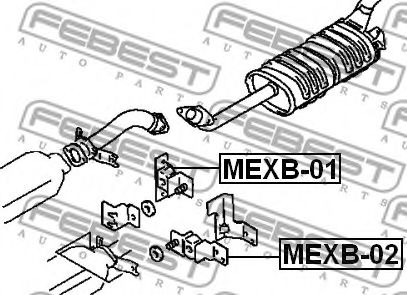 Монтажный комплект, система выпуска FEBEST MEXB-01 - Фото 1