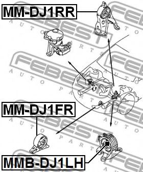 Подушка двигателя FEBEST MMB-DJ1LH - Фото 1