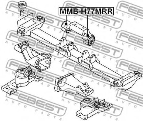 Подушка двигателя FEBEST MMB-H77MRR - Фото 1
