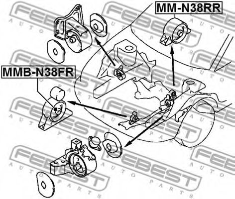 Подушка двигателя FEBEST MMB-N38FR - Фото 1