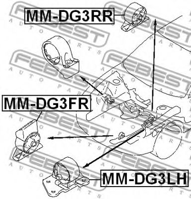 Подушка двигателя FEBEST MM-DG3LH - Фото 1