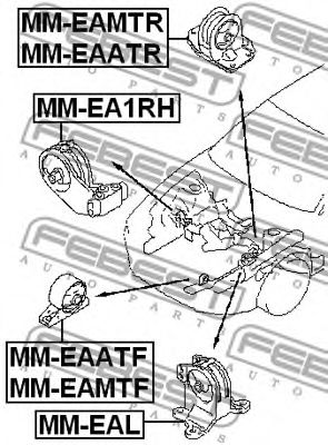 Подушка двигателя FEBEST MM-EA1RH - Фото 1