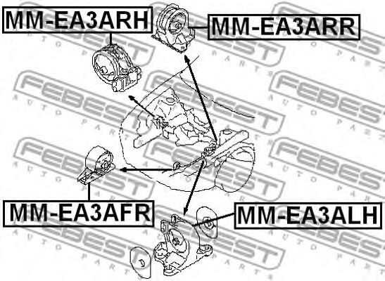 Подушка двигателя FEBEST MM-EA3ALH - Фото 1