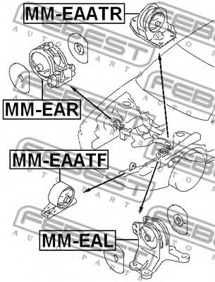Подушка двигателя FEBEST MM-EAR - Фото 1