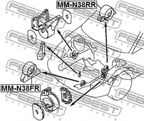 Подушка двигателя FEBEST MM-N38FR - Фото 1