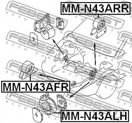 Подушка двигателя FEBEST MM-N43ALH - Фото 1