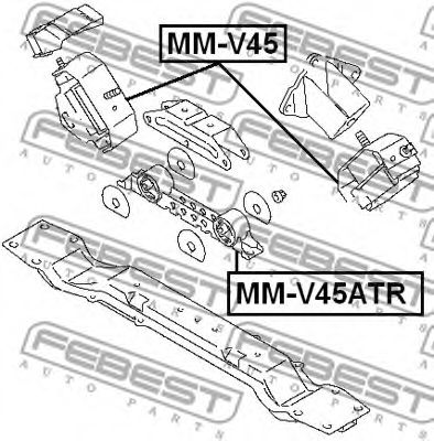 Подушка двигателя FEBEST MM-V45 - Фото 1
