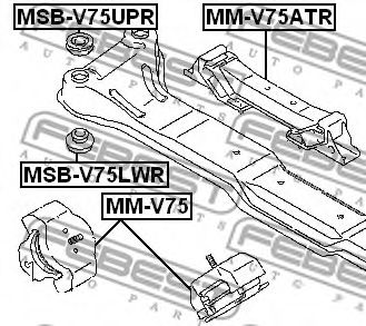 Подушка двигателя FEBEST MM-V75ATR - Фото 1