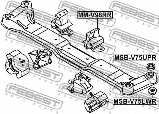 Подушка двигателя FEBEST MM-V98RR - Фото 1
