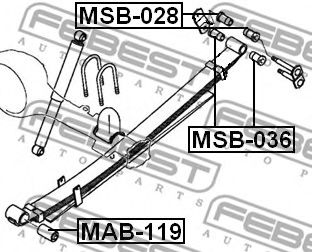 Втулка, листовая рессора FEBEST MSB-036 - Фото 1