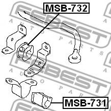 Опора, стабілізатор FEBEST MSB-732 - Фото 1
